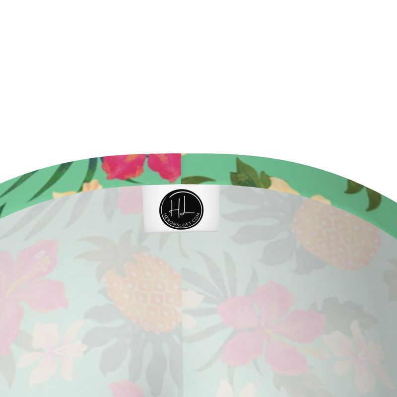 Women’s Mid-Rise Capri-Length Leggings - Pineapple Paradise - Canopy Mint