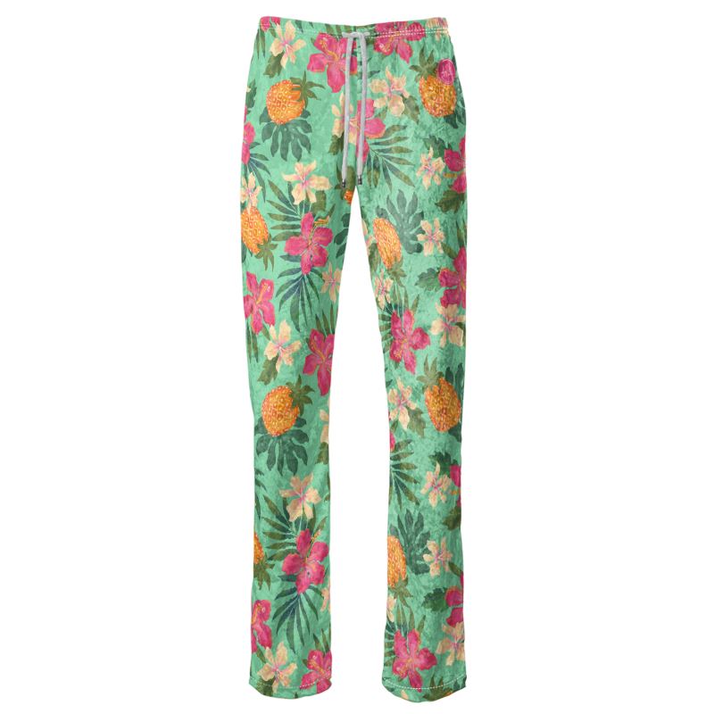 Women’s Wide-Leg Pants - Pineapple Paradise - Canopy Mint
