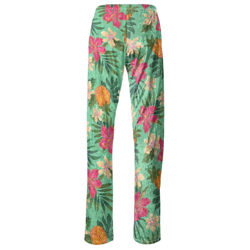 Women’s Wide-Leg Pants - Pineapple Paradise - Canopy Mint