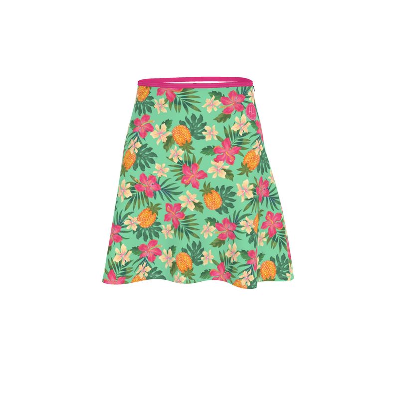 Women’s Skater Skirt  - Pineapple Paradise - Canopy Mint