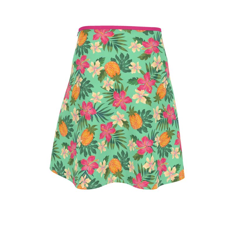 Women’s Skater Skirt  - Pineapple Paradise - Canopy Mint