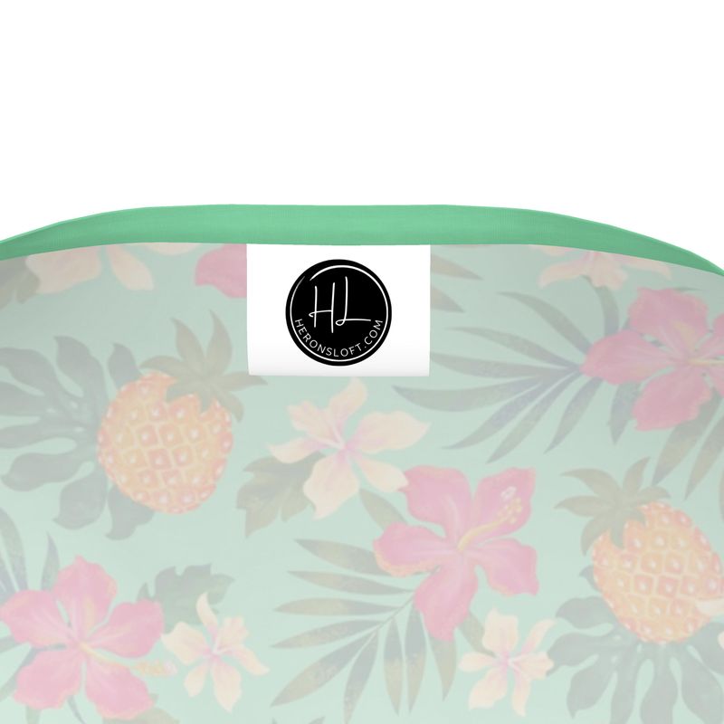 Women's Athletic Crew Neck T-Shirt - Slim Fit - Pineapple Paradise - Canopy Mint