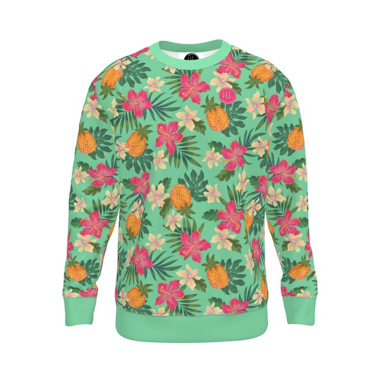Women's Lightweight Sweater - Pineapple Paradise - Canopy Mint
