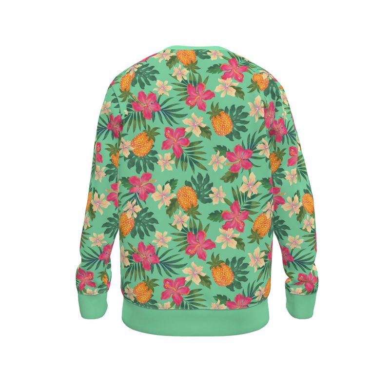 Women's Lightweight Sweater - Pineapple Paradise - Canopy Mint