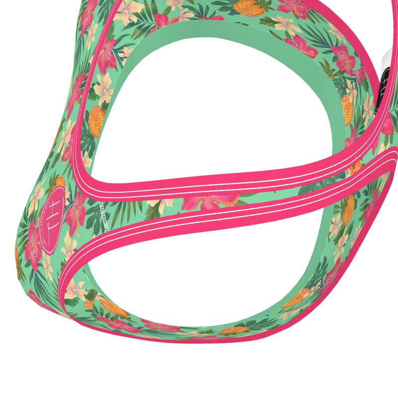 Women's Low Intensity Sports Bra - Pineapple Paradise - Canopy Mint