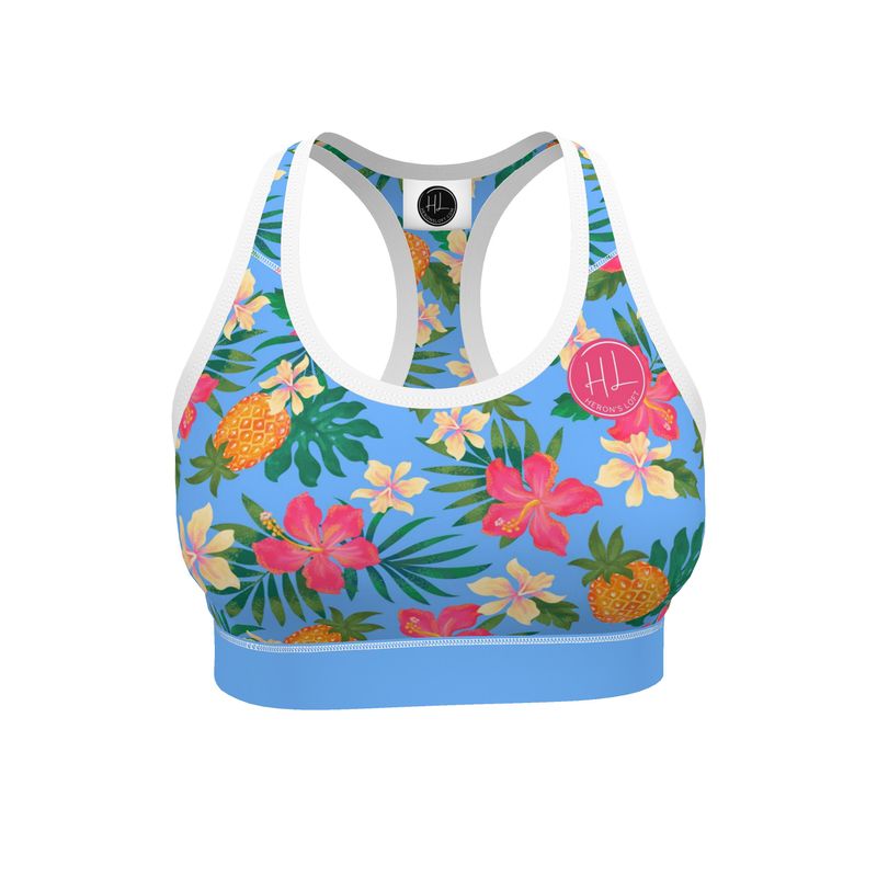 Women's Low Intensity Sports Bra - Pineapple Paradise - Island Breeze