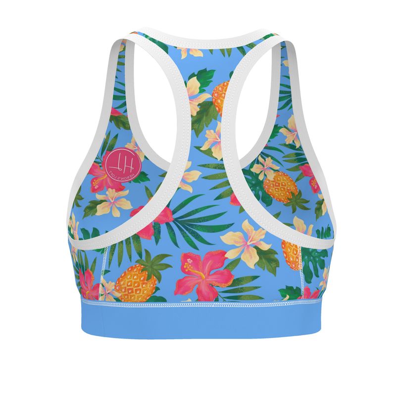 Women's Low Intensity Sports Bra - Pineapple Paradise - Island Breeze