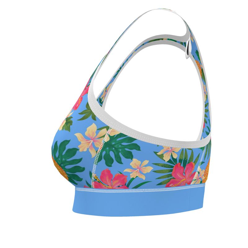 Women's Low Intensity Sports Bra - Pineapple Paradise - Island Breeze