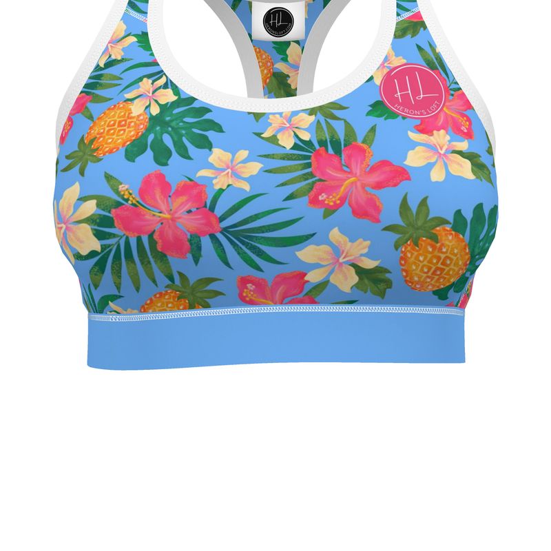 Women's Low Intensity Sports Bra - Pineapple Paradise - Island Breeze