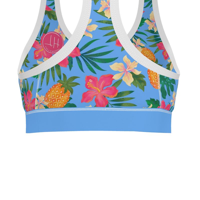 Women's Low Intensity Sports Bra - Pineapple Paradise - Island Breeze