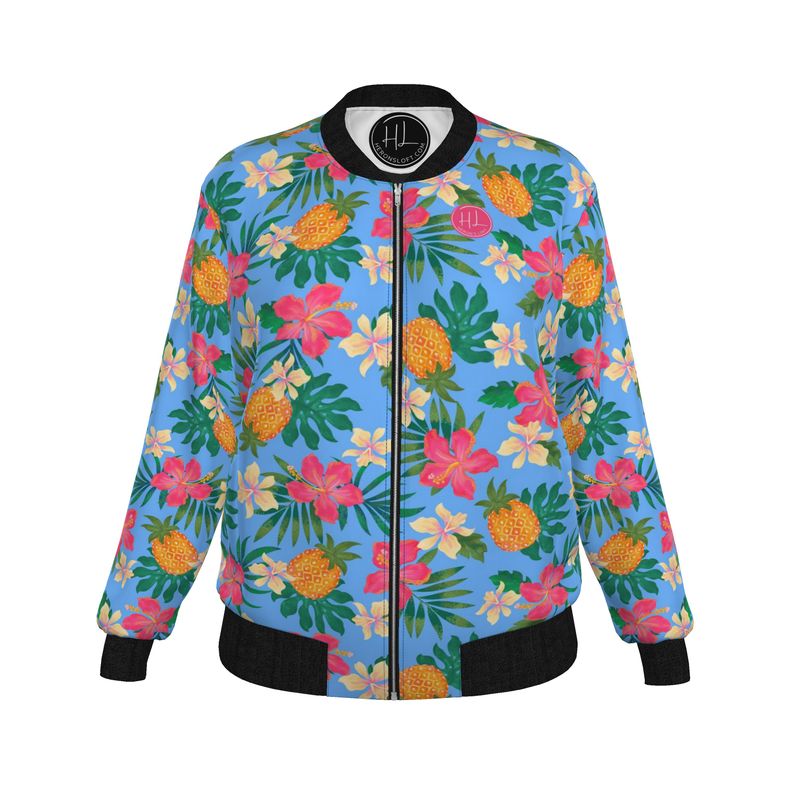 Women's Bomber Jacket - Pineapple Paradise - Island Breeze