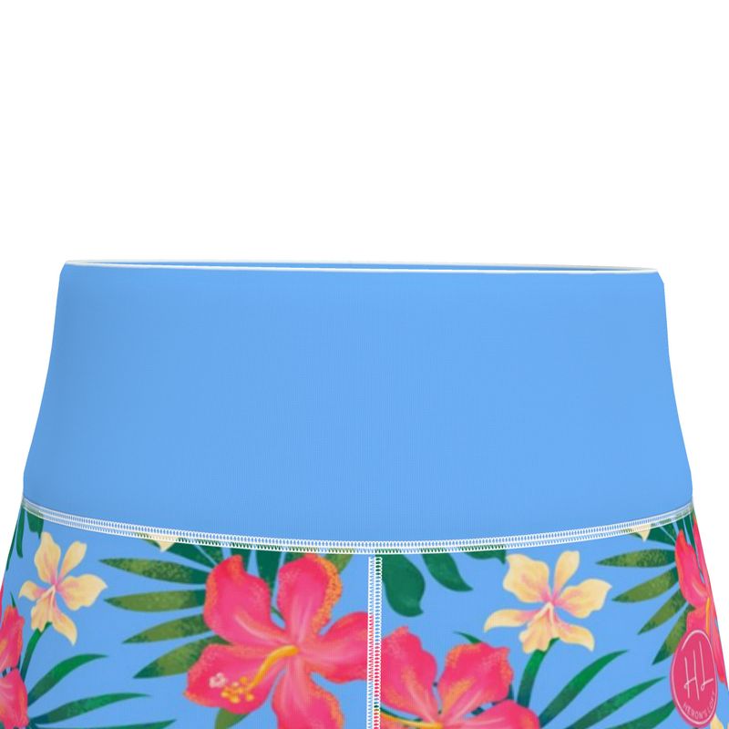 Women's High-Waist Sports Leggings - Pineapple Paradise - Island Breeze