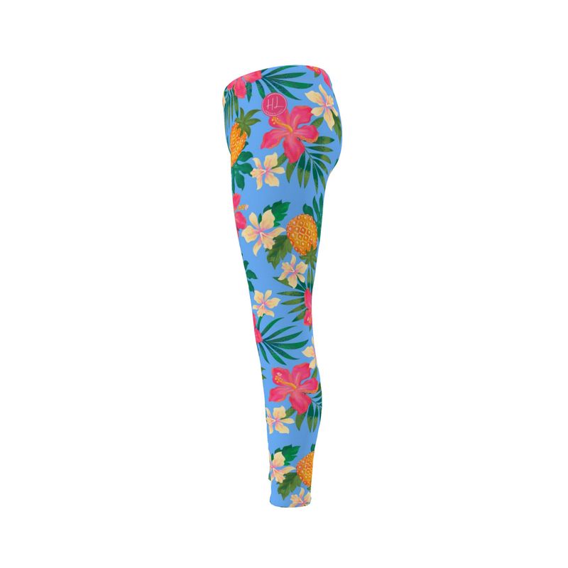 Women's Mid-Rise Full-Length Leggings - Pineapple Paradise - Island Breeze