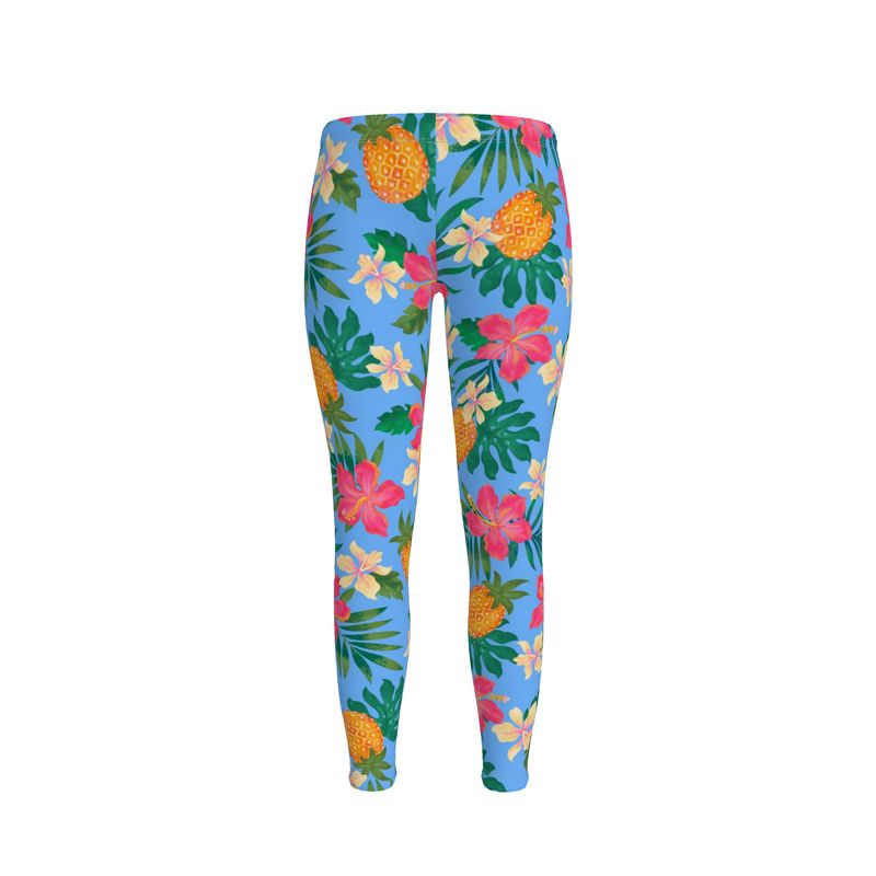 Women's Mid-Rise Full-Length Leggings - Pineapple Paradise - Island Breeze