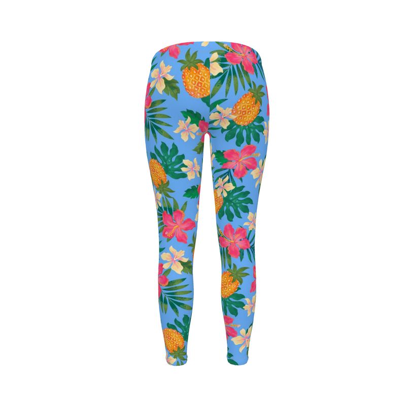 Women's Mid-Rise Full-Length Leggings - Pineapple Paradise - Island Breeze