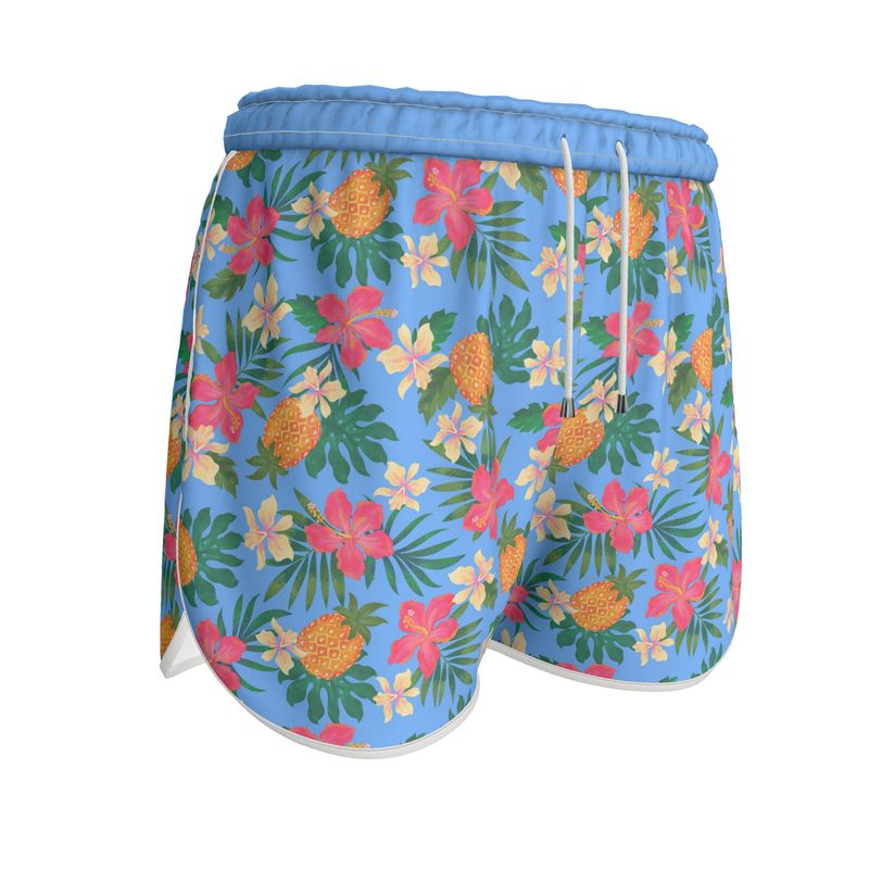 Women's Athletic Shorts - Pineapple Paradise - Island Breeze