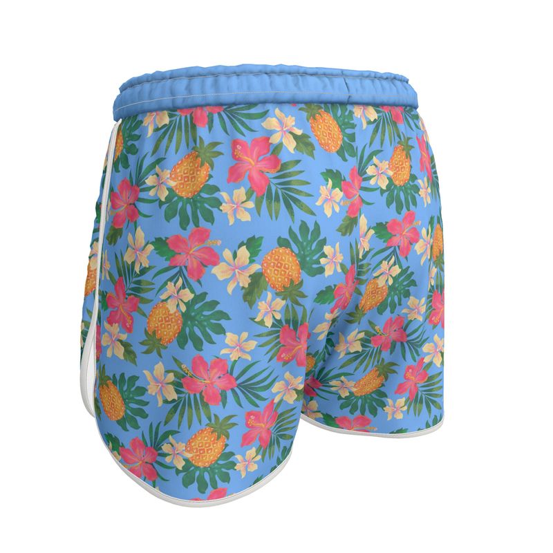 Women's Athletic Shorts - Pineapple Paradise - Island Breeze