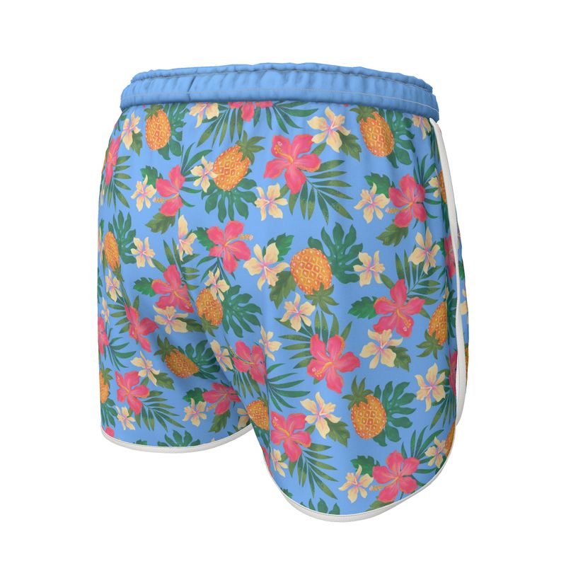 Women's Athletic Shorts - Pineapple Paradise - Island Breeze