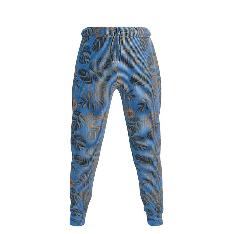 Men's Joggers - Midnight Monstera - Azure Blue