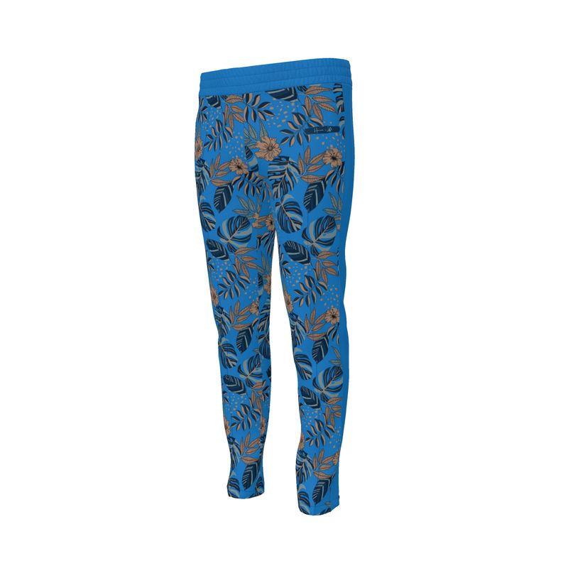 Men's Track Pants - Midnight Monstera - Azure Blue