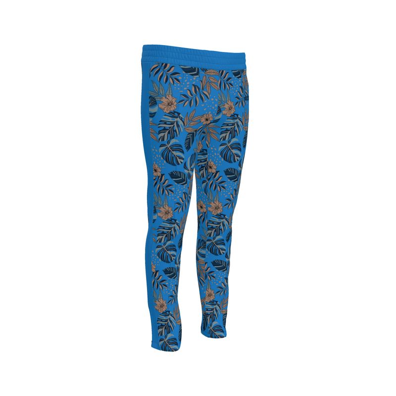 Men's Track Pants - Midnight Monstera - Azure Blue