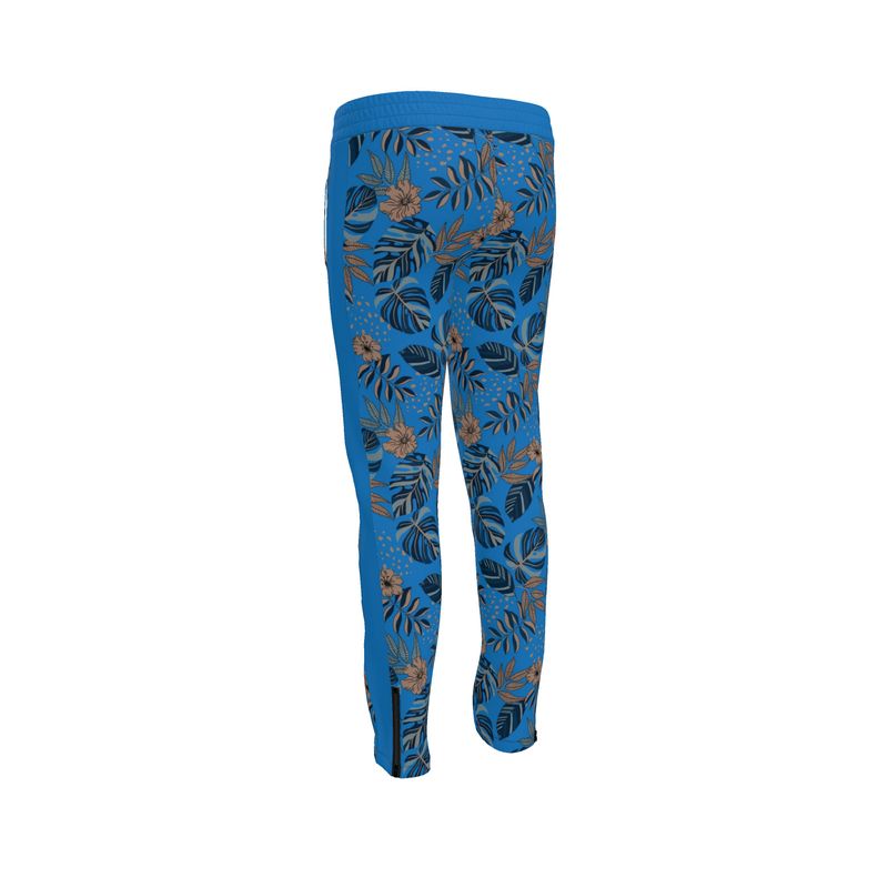 Men's Track Pants - Midnight Monstera - Azure Blue