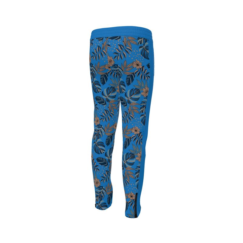 Men's Track Pants - Midnight Monstera - Azure Blue