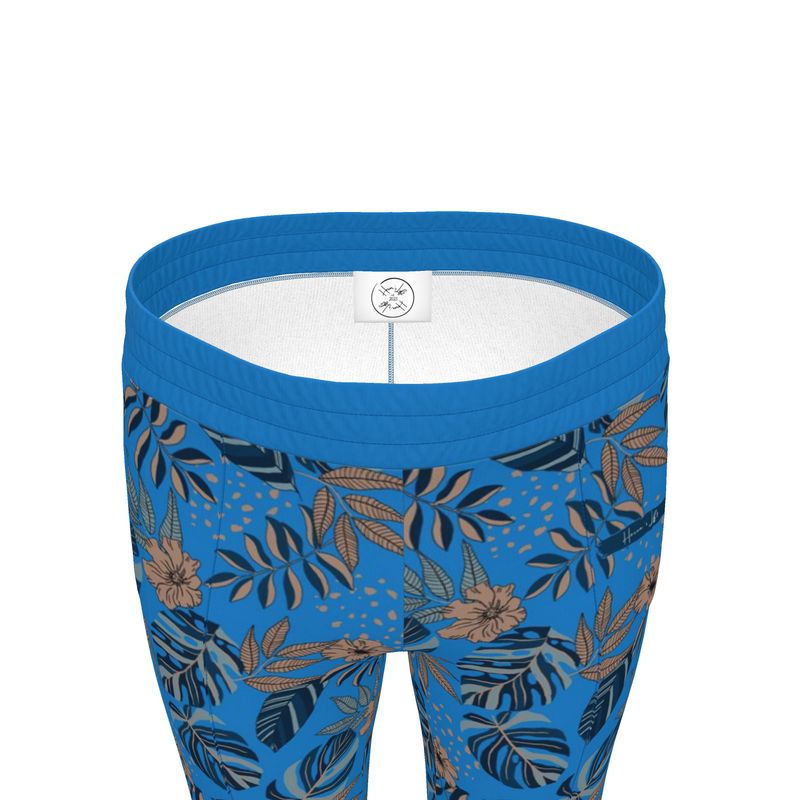 Men's Track Pants - Midnight Monstera - Azure Blue