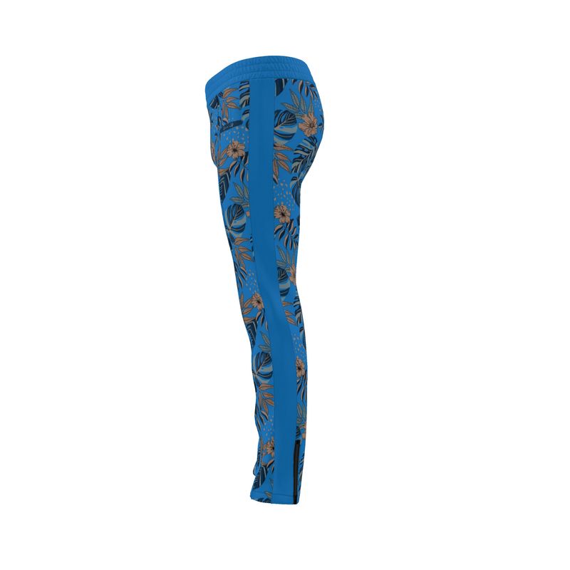 Men's Track Pants - Midnight Monstera - Azure Blue