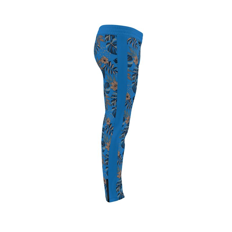 Men's Track Pants - Midnight Monstera - Azure Blue