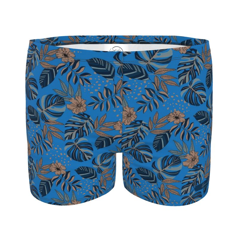 Men's Swim Trunks - Midnight Monstera - Azure Blue
