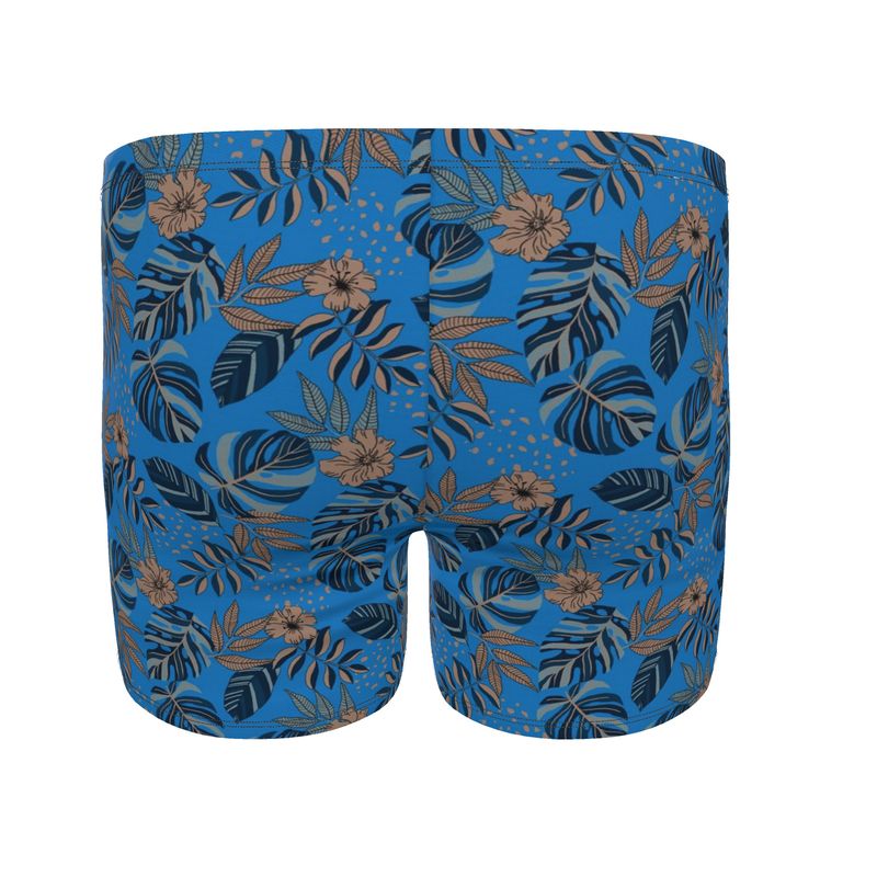 Men's Swim Trunks - Midnight Monstera - Azure Blue