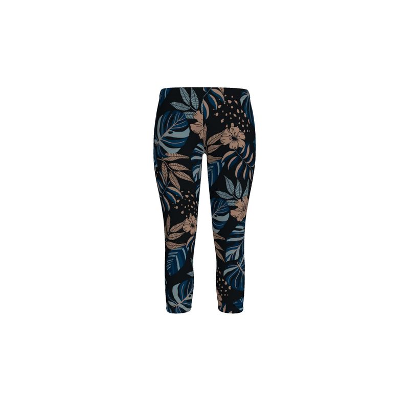 Women's Mid-Rise Capri Leggings - Midnight Monstera