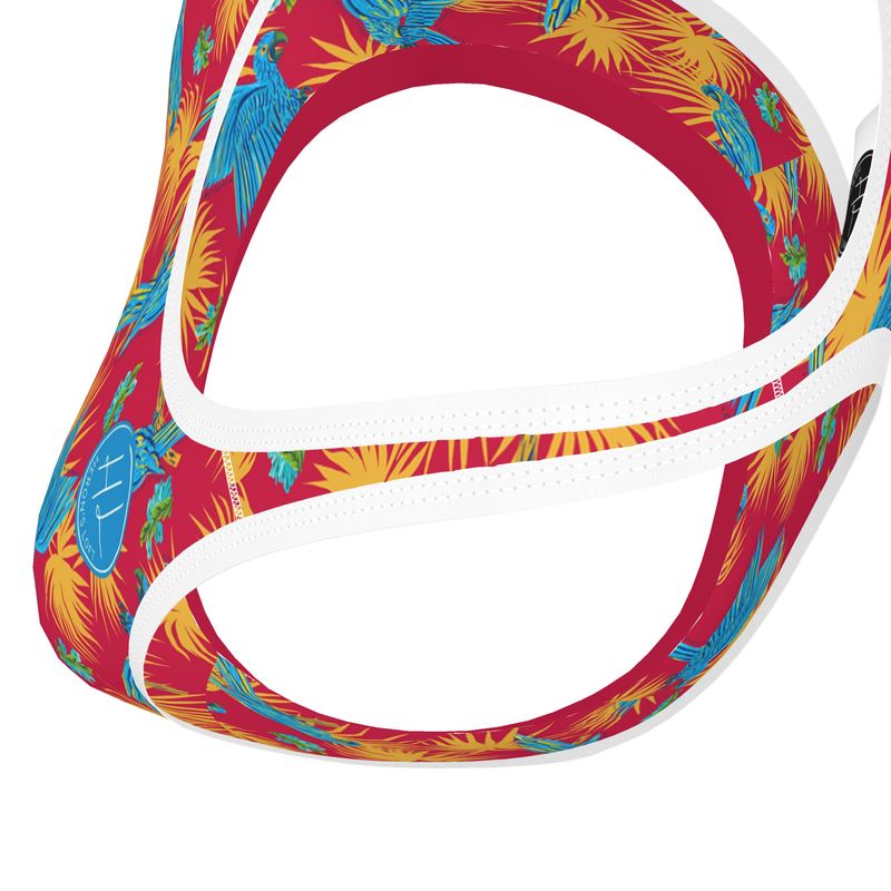 Women's Low Intensity Sports Bra - Tropical Macaw - Raspberry Red