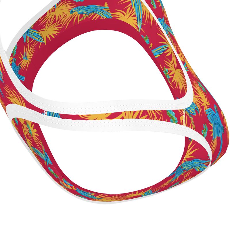 Women's Low Intensity Sports Bra - Tropical Macaw - Raspberry Red