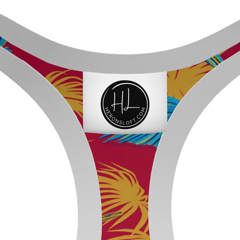 Women's Low Intensity Sports Bra - Tropical Macaw - Raspberry Red