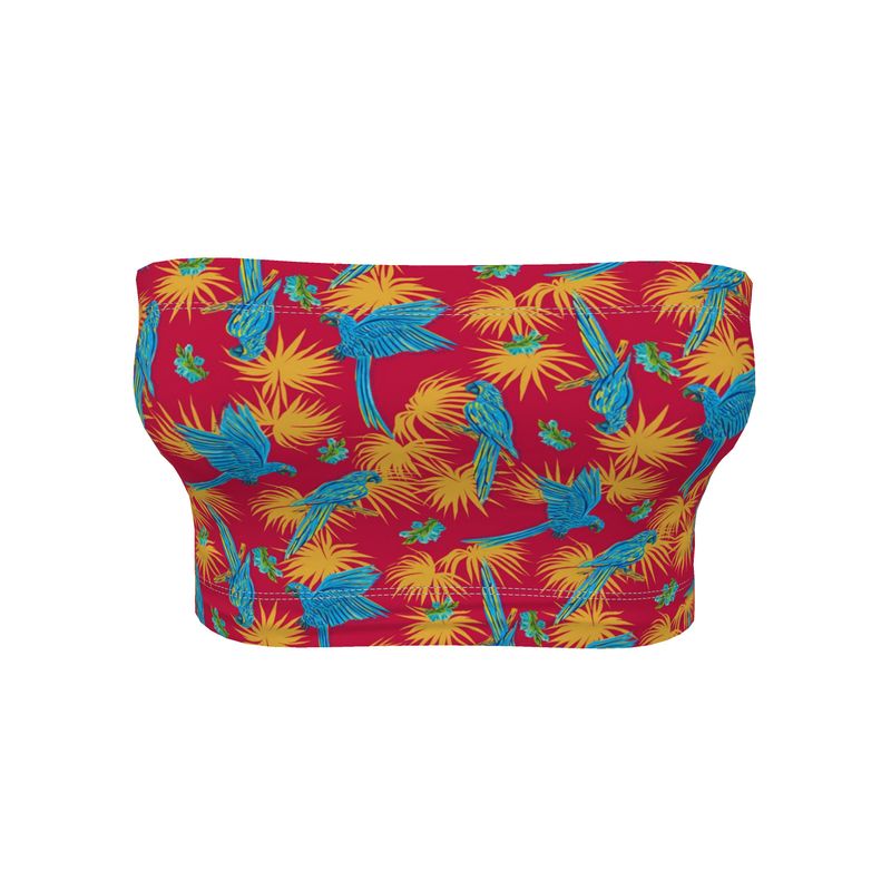 Women's Bandeau - Tropical Macaw - Raspberry Red