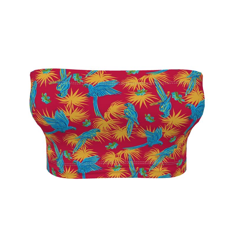 Women's Bandeau - Tropical Macaw - Raspberry Red