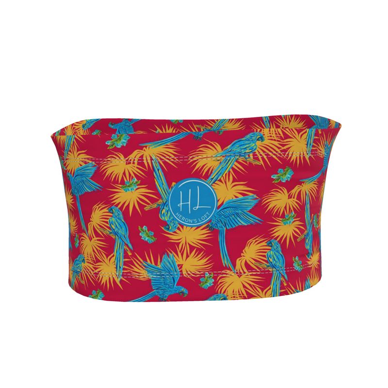 Women's Bandeau - Tropical Macaw - Raspberry Red