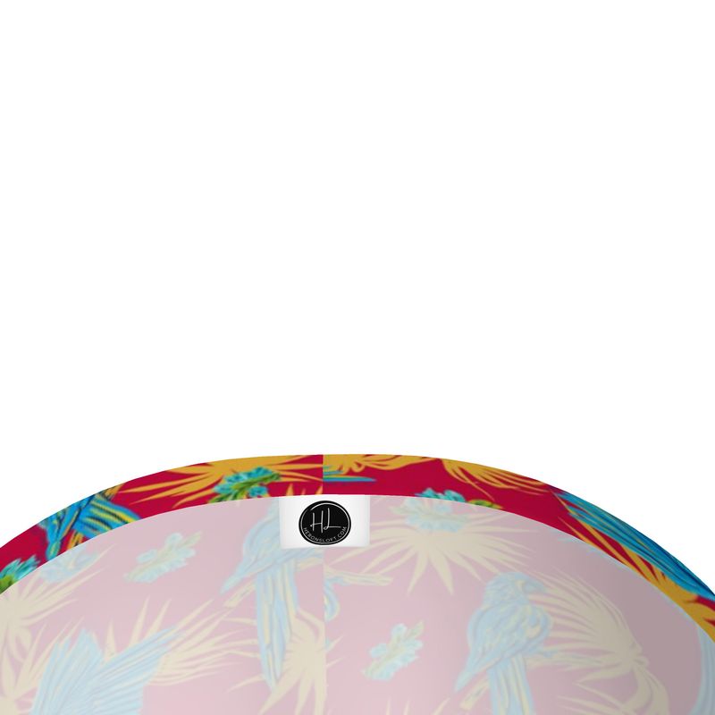 Women's Mid-Rise 3/4 Length Leggings - Tropical Macaw - Raspberry Red