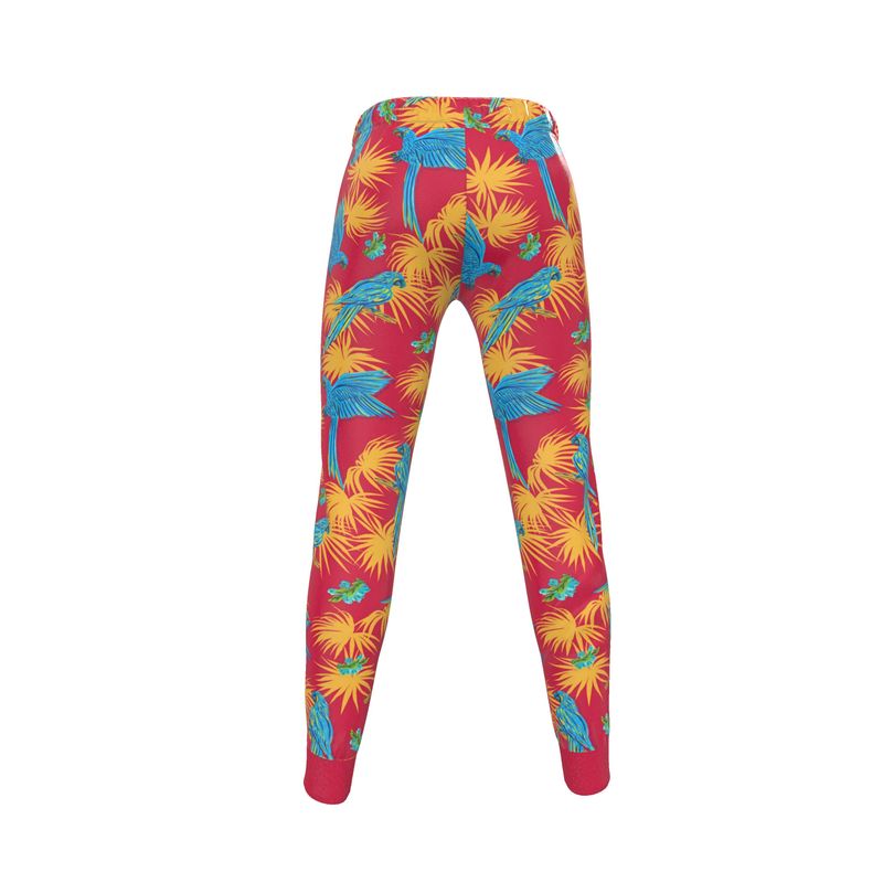 Women's Joggers - Tropical Macaw - Raspberry Red
