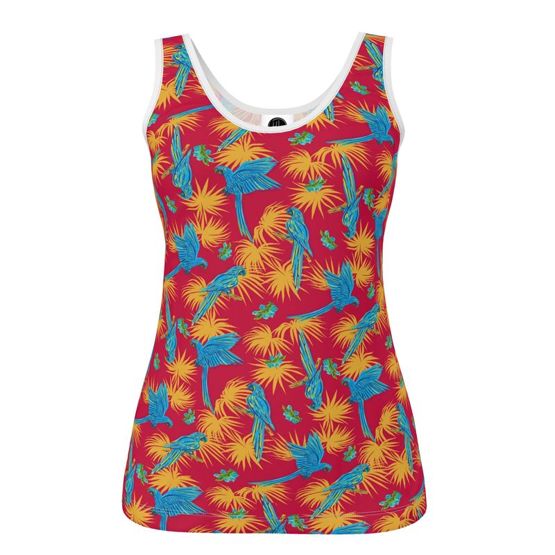 Women's Tank Top - Tropical Macaw - Raspberry Red