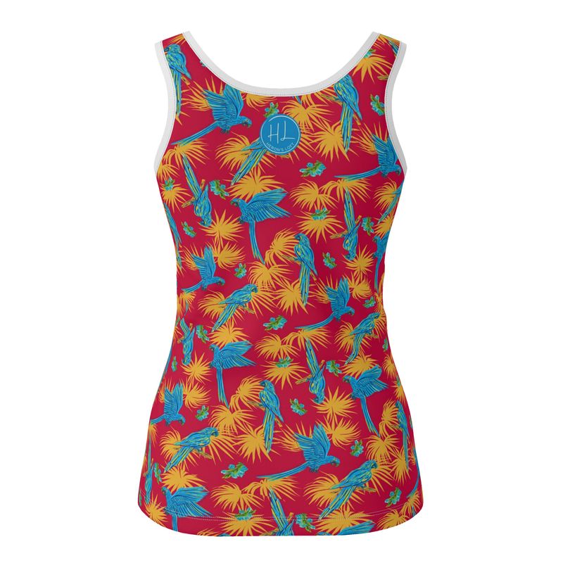 Women's Tank Top - Tropical Macaw - Raspberry Red
