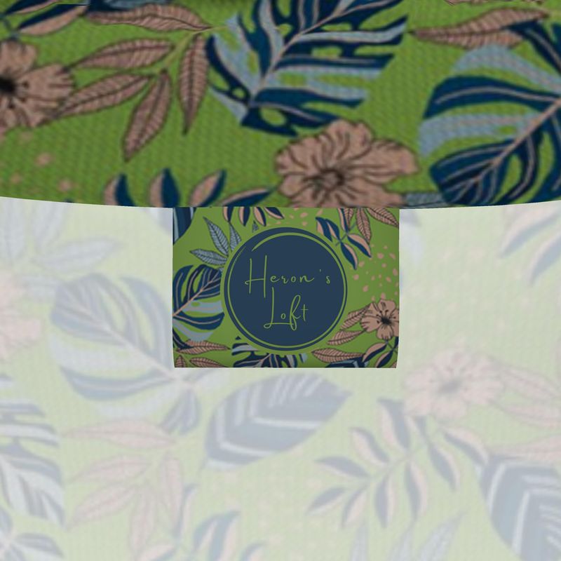 Men's High-Roll Turtle Neck - Slim-Fit - Midnight Monstera - Olive Green