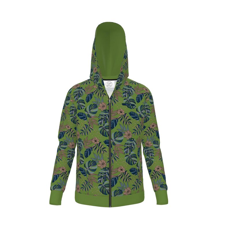 Men's Hoodie - Midnight Monstera - Olive Green