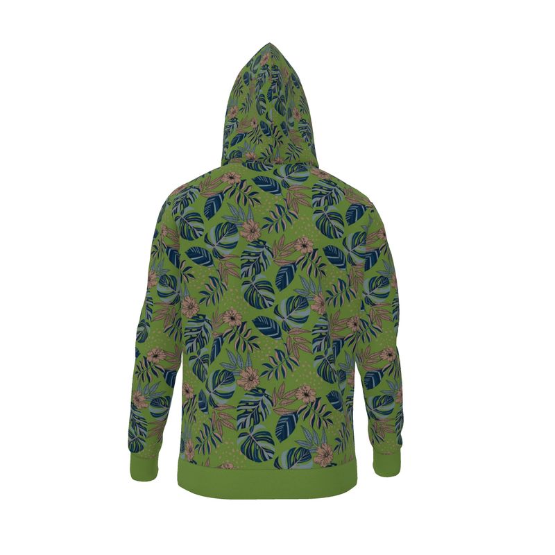 Men's Hoodie - Midnight Monstera - Olive Green