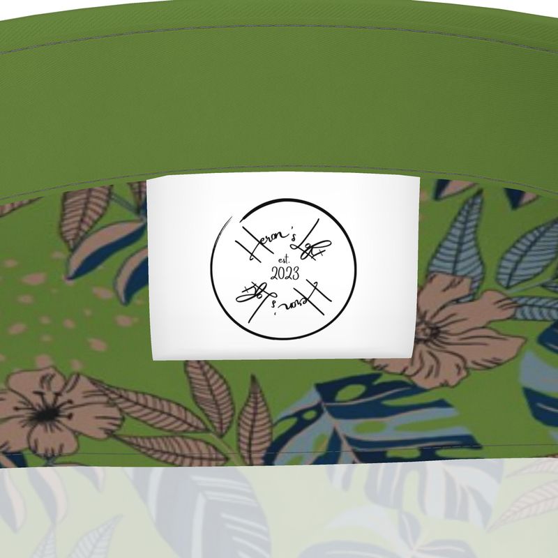 Men's Button-Up Dress Shirt - Midnight Monstera - Olive Green