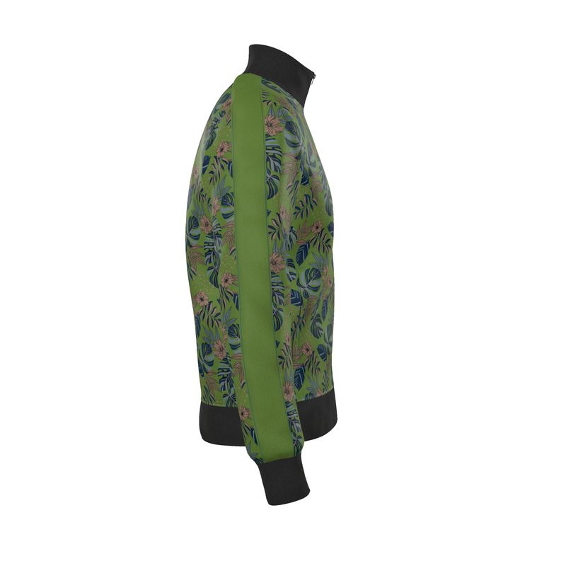 Men's Track Jacket - Midnight Monstera - Olive Green