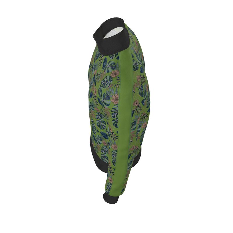 Men's Track Jacket - Midnight Monstera - Olive Green