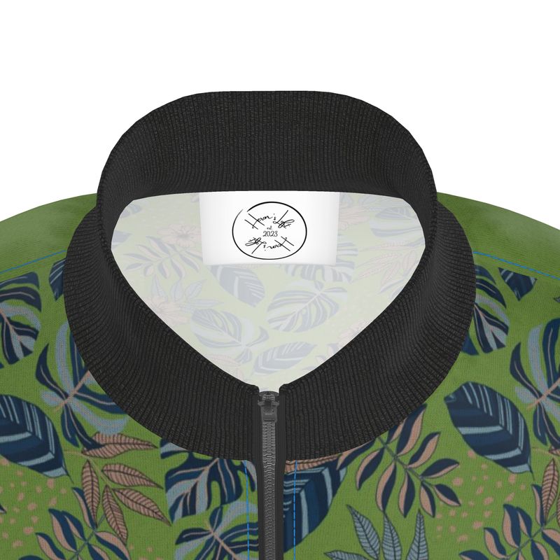 Men's Track Jacket - Midnight Monstera - Olive Green